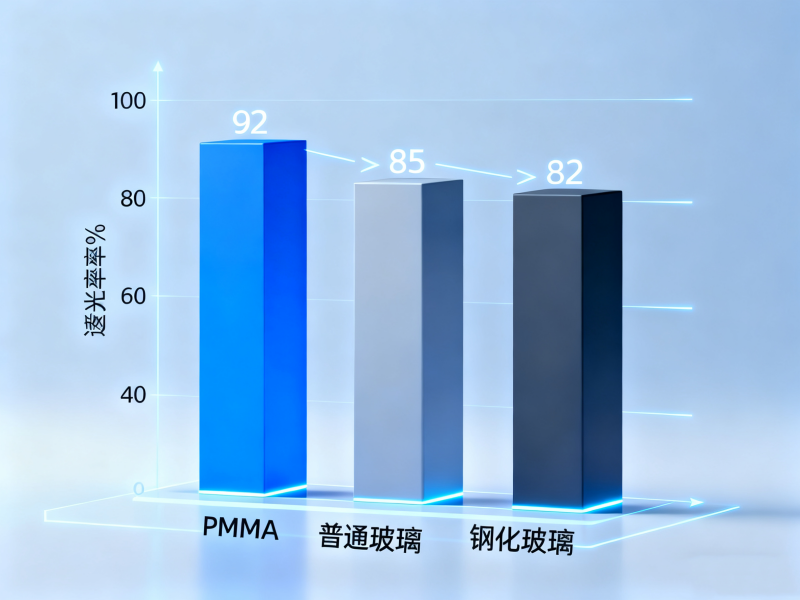 Light transmittance comparison between PMMA and glass