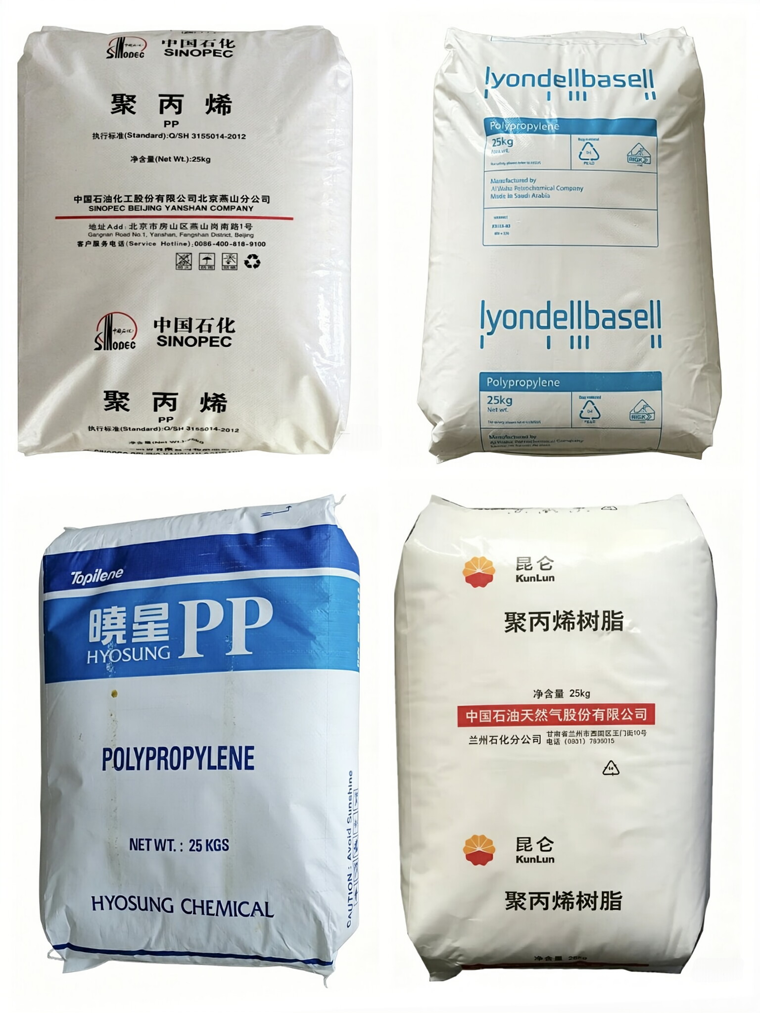 Medical Polypropylene for BFS – Hyosung TOPILENE® R530A, LyondellBasell Purell RP270G, Sinopec B4902, Petrochina RPE02M